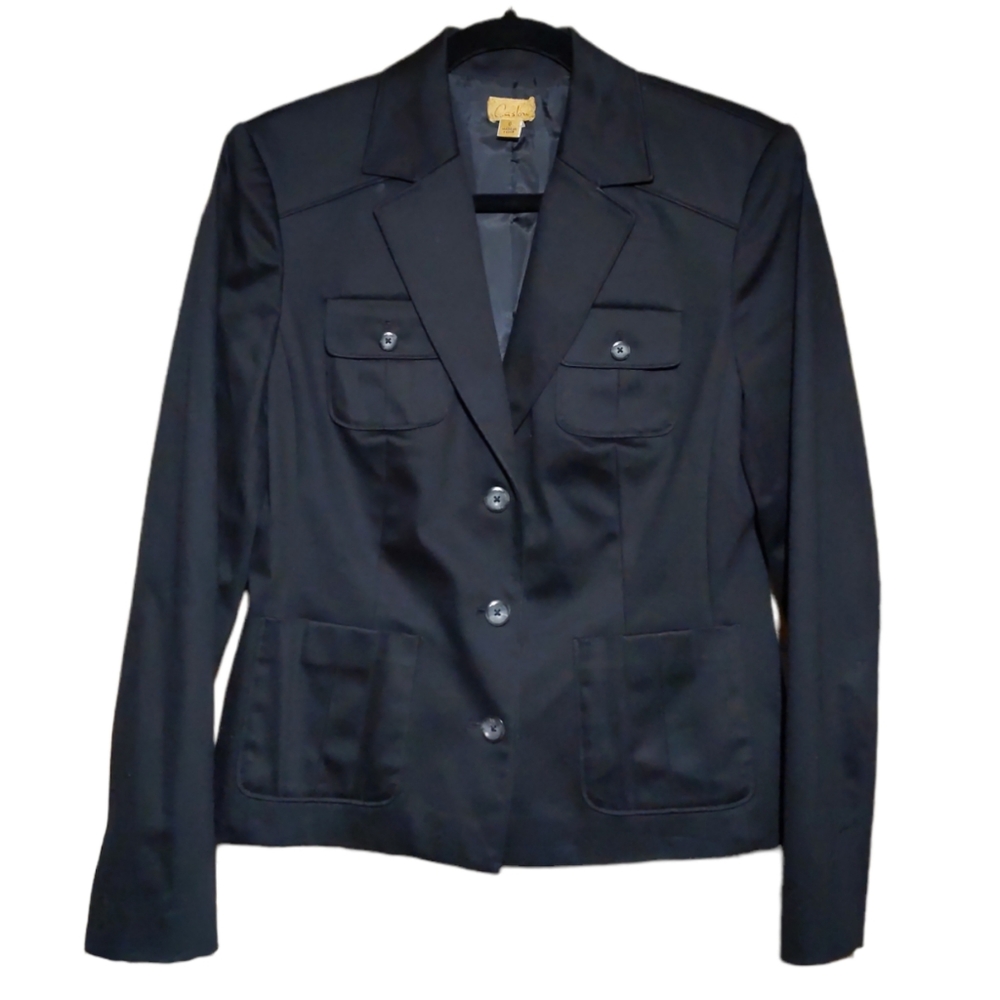 Caslon military style black blazer